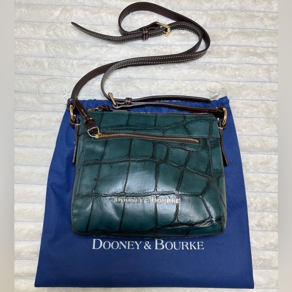 Dooney & Bourke Denison Allison croc crossbody shoulder bag | teal y2k purse